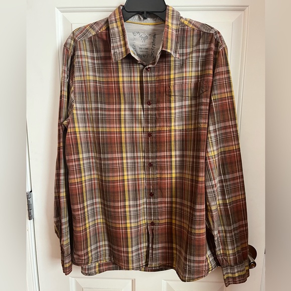 PrAna plaid button down size large - Picture 1 of 4